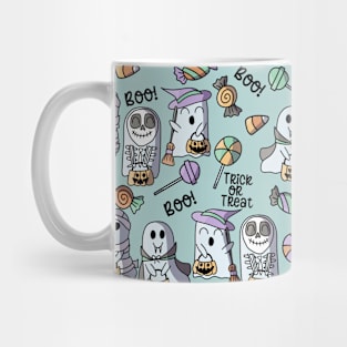 Copy of Ghosts Go Trick or Treating - Halloween Pattern - Pastel Colors Mug